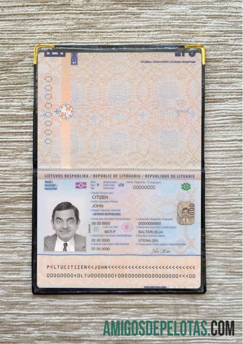 Passaporte da Lituânia Novo Photolook do presente de 2021 exemplo
